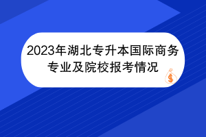 2023年湖北專(zhuān)升本國(guó)際商務(wù)專(zhuān)業(yè)及院校報(bào)考情況