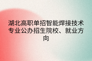 湖北高職單招智能焊接技術(shù)專業(yè)公辦招生院校、就業(yè)方向