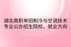 湖北高職單招制冷與空調(diào)技術(shù)專業(yè)公辦招生院校、就業(yè)方向