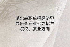 湖北高職單招經(jīng)濟(jì)犯罪偵查專(zhuān)業(yè)公辦招生院校、就業(yè)方向