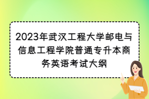 2023年武漢工程大學(xué)郵電與信息工程學(xué)院普通專升本商務(wù)英語(yǔ)考試大綱