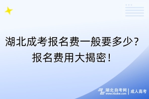 湖北成考報名費一般要多少？報名費用大揭密！