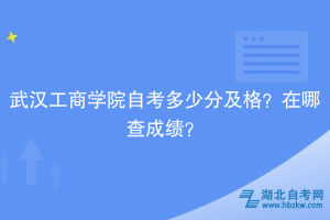 武漢工商學院自考多少分及格？在哪查成績？