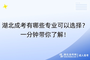 湖北成考有哪些專業(yè)可以選擇？一分鐘帶你了解！