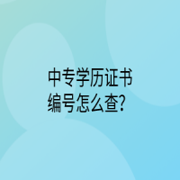 中專學(xué)歷證書編號怎么查？
