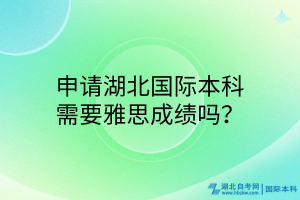 申請湖北國際本科需要雅思成績嗎？
