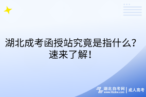 湖北成考函授站究竟是指什么？速來了解！