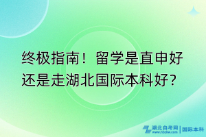 終極指南！留學(xué)是直申好還是走湖北國(guó)際本科好？