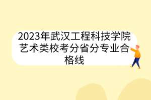2023年武漢工程科技學(xué)院藝術(shù)類?？挤质》謱I(yè)合格線