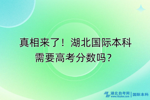 真相來(lái)了！湖北國(guó)際本科高考多少分錄??？
