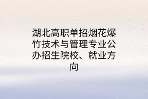 湖北高職單招煙花爆竹技術(shù)與管理專業(yè)公辦招生院校、就業(yè)方向