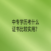 中專學(xué)歷考什么證書比較實(shí)用？