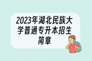 2023年湖北民族大學普通專升本招生簡章