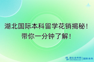 湖北國際本科留學(xué)花銷揭秘！帶你一分鐘了解！