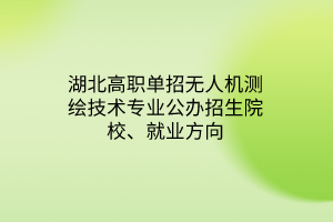 湖北高職單招無(wú)人機(jī)測(cè)繪技術(shù)專業(yè)公辦招生院校、就業(yè)方向