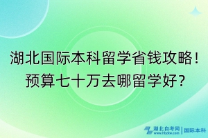 湖北國際本科留學省錢攻略！預算七十萬去哪留學好？
