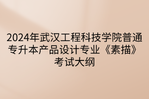2024年武漢工程科技學(xué)院普通專升本產(chǎn)品設(shè)計(jì)專業(yè)《素描》考試大綱