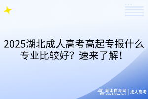 2025湖北成人高考高起專報(bào)什么專業(yè)比較好？速來(lái)了解！