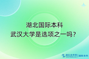 湖北國(guó)際本科，武漢大學(xué)是選項(xiàng)之一嗎？