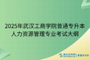 2025年武漢工商學(xué)院普通專升本人力資源管理專業(yè)考試大綱