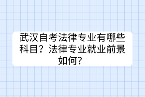 武漢自考法律專業(yè)有哪些科目？法律專業(yè)就業(yè)前景如何？