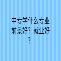 中專學什么專業(yè)前景好？就業(yè)好？