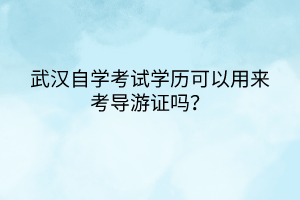 武漢自學考試學歷可以用來考導游證嗎？