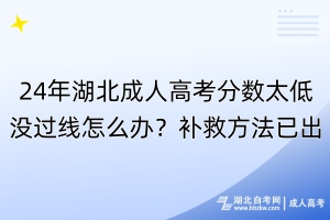 24年湖北成人高考分?jǐn)?shù)太低沒(méi)過(guò)線怎么辦？補(bǔ)救方法已出