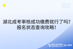 湖北成考審核成功繳費(fèi)就行了嗎？報(bào)名狀態(tài)查詢攻略！