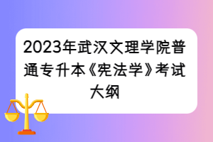 2023年武漢文理學(xué)院普通專升本《憲法學(xué)》考試大綱