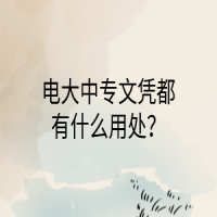 電大中專文憑都有什么用處？