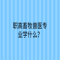 職高畜牧獸醫(yī)專業(yè)學什么？