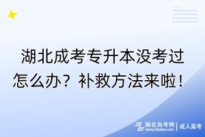 湖北成考專升本沒考過怎么辦？補救方法來啦！