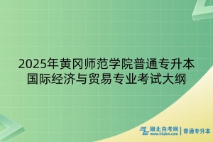 2025年黃岡師范學(xué)院普通專升本國(guó)際經(jīng)濟(jì)與貿(mào)易專業(yè)考試大綱