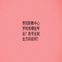 棗陽職教中心學(xué)校有哪些專業(yè)？各專業(yè)就業(yè)方向如何？