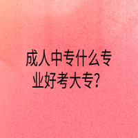 成人中專什么專業(yè)好考大專？