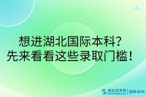 想進(jìn)湖北國(guó)際本科？先來(lái)看看這些錄取門檻！