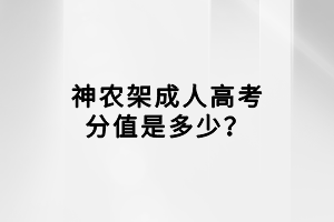 神農(nóng)架成人高考分值是多少？