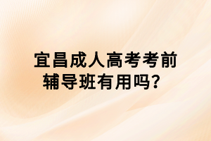 宜昌成人高考考前輔導班有用嗎？