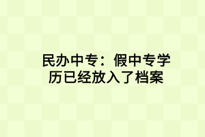 民辦中專：假中專學歷已經(jīng)放入了檔案