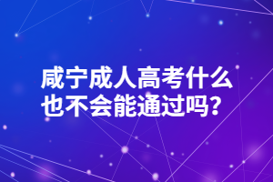 咸寧成人高考什么也不會(huì)能通過嗎？