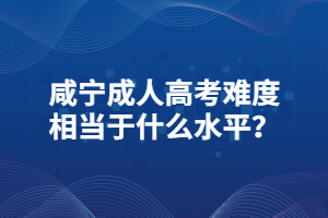 咸寧成人高考難度相當于什么水平？