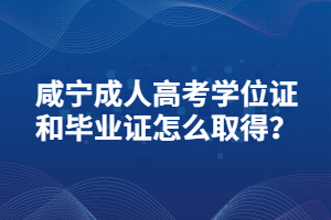 咸寧成人高考學位證和畢業(yè)證怎么取得？