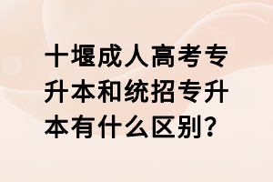 十堰成人高考專升本和統(tǒng)招專升本有什么區(qū)別？