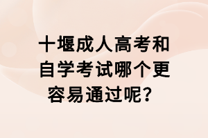 十堰成人高考和自學考試哪個更容易通過呢？