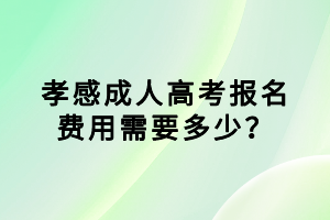 孝感成人高考報名費用需要多少？