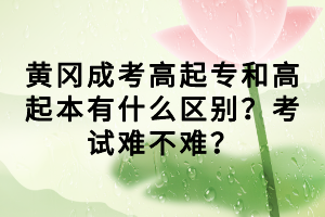 黃岡成考高起專和高起本有什么區(qū)別？考試難不難？