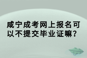 咸寧成考網上報名可以不提交畢業(yè)證嘛？