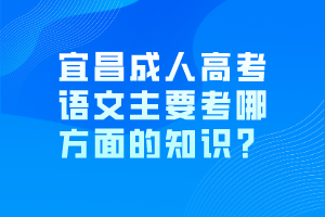 宜昌成人高考語文主要考哪方面的知識？