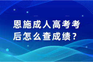 恩施成人高考考后怎么查成績？
